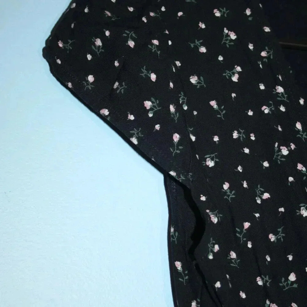 Brandy Melville Mini Floral Print Wrap Dress One Size - Picture 8 of 13